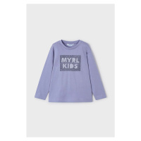 Dětská bavlněná košile s dlouhým rukávem Mayoral fialová barva, s potiskem