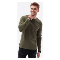 Ombre Pánské basic tričko s dlouhým rukávem Hippolyt Zelená