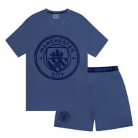 Manchester City pánské pyžamo Short Blue Marl