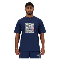 New Balance Hoops graphic t-shirt Modrá