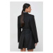 Šaty z vlněné směsi Victoria Beckham černá barva, mini