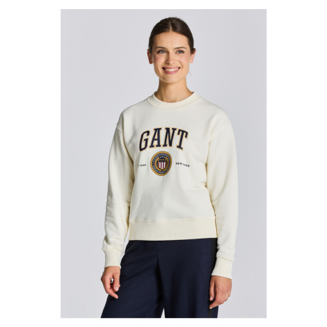 MIKINA GANT D1. CREST SHIELD C-NECK SWEAT bílá