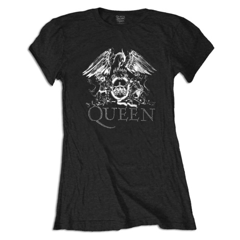 Dámské originální tričko Queen s kamínky - černé