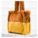 Dámská velká oboustranná kabelka s chlupem hnědo - žlutá