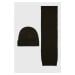 Čepice a šála Barbour Carlton Fleck Beanie & Scarf Gift Set zelená barva, MGS0047