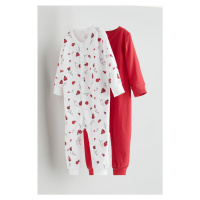 H & M - Bavlněné pyžamo se vzorkem: balení po 2 - červená
