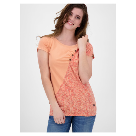 Oranžové dámské puntíkované tričko Alife and Kickin