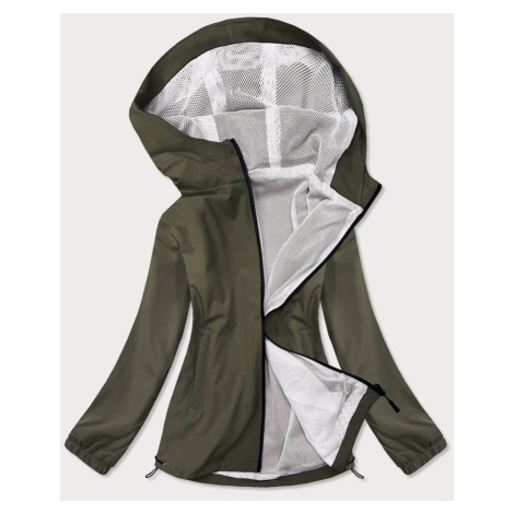 Letní dámská bunda v olivové barvě s podšívkou (HH036-7) J.STYLE