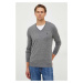 Vlněný svetr Polo Ralph Lauren pánský, šedá barva, lehký