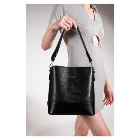 Marjin Women's Clutch and Shoulder Bag Fuste Black Croco