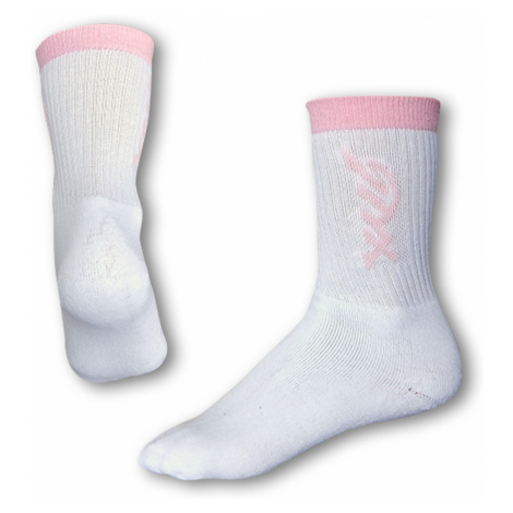 Ponožky Styx classic bílé s růžovým nápisem (H222)