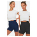 Trendyol Navy Blue-Anthracite 2-Pack Consolidating Sports Shorts Leggings