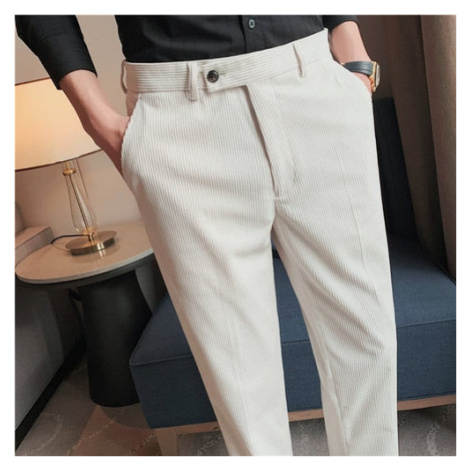 Zimní manšestrové kalhoty pánské elegantní business JFC FASHION