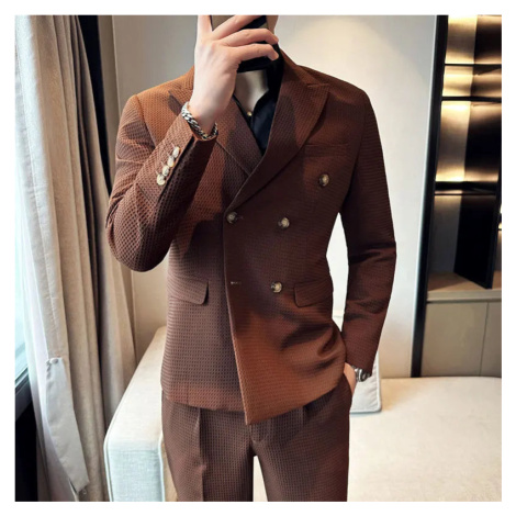 Elegantní dvoudílný pánský oblek s dvouřadým sakem