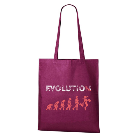 DOBRÝ TRIKO Bavlněná taška s potiskem Evoluce nákupy Barva: Fuchsiová