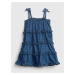 GAP Dětské šaty denim tiered dress - Holky