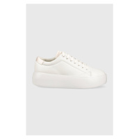 Kožené sneakers boty Calvin Klein BUBBLE CUPSOLE LACE bílá barva, HW0HW01778