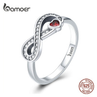 Stříbrné prsten nekonečno se srdcem SCR415 LOAMOER