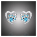GRACE Silver Jewellery Stříbrné náušnice se zirkony modrá Psí Tlapka, stříbro 925/1000 E-SCE654-