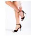 Trendy dámské  sandály černé na jehlovém podpatku