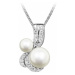 Silver Cat Okouzlující náhrdelník s perlami a zirkony SC422 (řetízek, přívěsek)