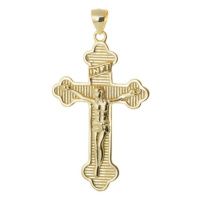 Stříbrný pozlacený přívěšek kříž s Ježíšem STRZ0961F