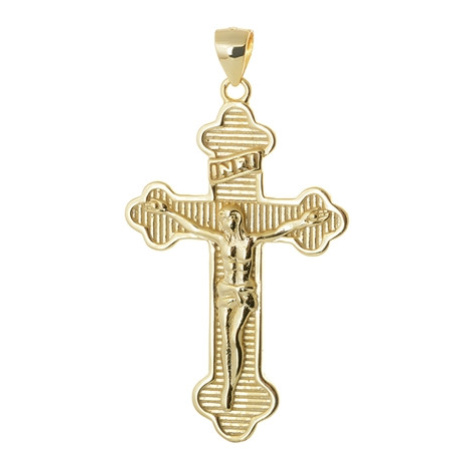 Stříbrný pozlacený přívěšek kříž s Ježíšem STRZ0961F Ego Fashion
