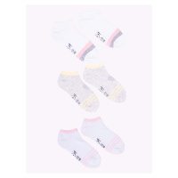 Yoclub Kids's Girls' Ankle Cotton Socks Patterns Colours 3-pack SKS-0028G-AA30-001