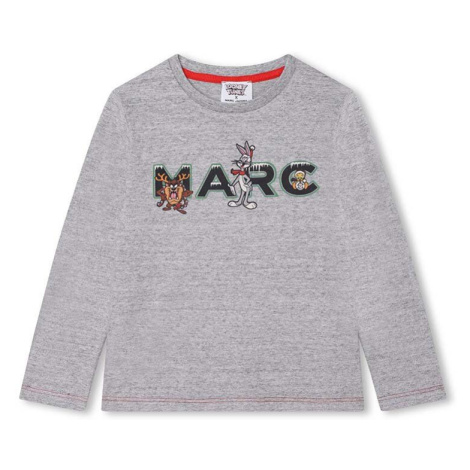 Dětské bavlněné tričko s dlouhým rukávem Marc Jacobs x Looney Tunes šedá barva, s potiskem