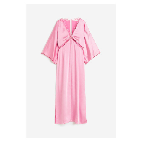 H & M - Saténové šaty - růžová H&M