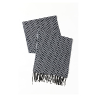 AC&Co / Altınyıldız Classics Men's Grey-Navy Blue Patterned Scarf