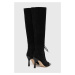Semišové boty Custommade Alaja dámské, černá barva, na podpatku, 999621072