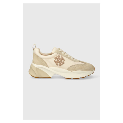 Sneakers boty Tory Burch Good Luck Trainer béžová barva, 83833.700.N