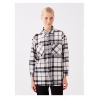 LC Waikiki Shirt Collar Plaid Long Sleeve Women's Tunic