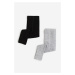 H & M - Žebrované punčocháče's odhalenými chodidly 2 kusy - černá