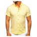 Žlutá pánská bavlněná košile s krátkým rukávem Bolf 20501