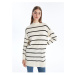 LC Waikiki Lcw Half Turtleneck Striped Long Sleeve Women's Knitwear Tunic