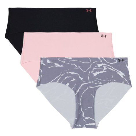 Pure Stretch Printed No Show Hipster 3 Pack | Steel/Pink Elixir/Steel Under Armour