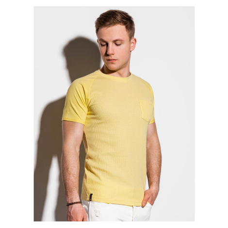 Žluté pánské tričko s kapsou S1182 Ombre