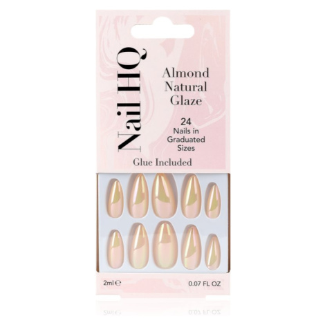 Nail HQ Almond umělé nehty Natural Glaze 24 ks