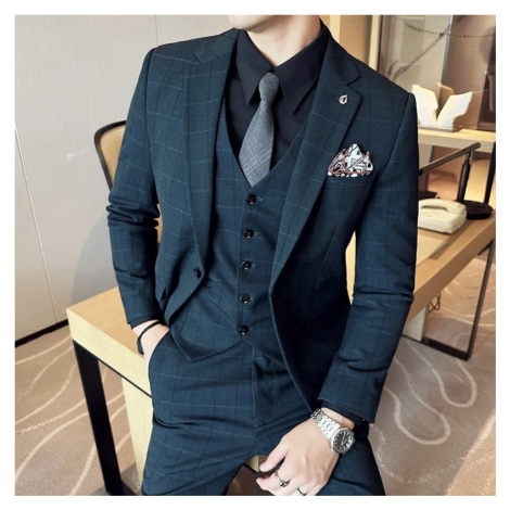 Pracovní pánský oblek 3v1 sako, vesta a kalhoty JFC FASHION