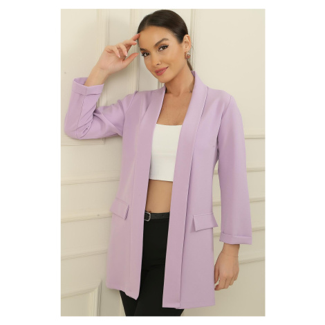 By Saygı Shawl Collar Lycra Long Jacket