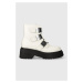 Kožené kotníkové boty Tommy Jeans TJW CHUNKY BOOT HARDWARE dámské, bílá barva, na platformě, EN0