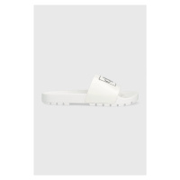 Pantofle Calvin Klein Jeans YM0YM00591 TRUCK SLIDE MONOGRAM RUBBER M pánské, bílá barva