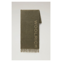 Šála woolrich alpaca wool logo scarf šedá