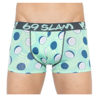 69SLAM Pánské boxerky hip bamboo coco blue M