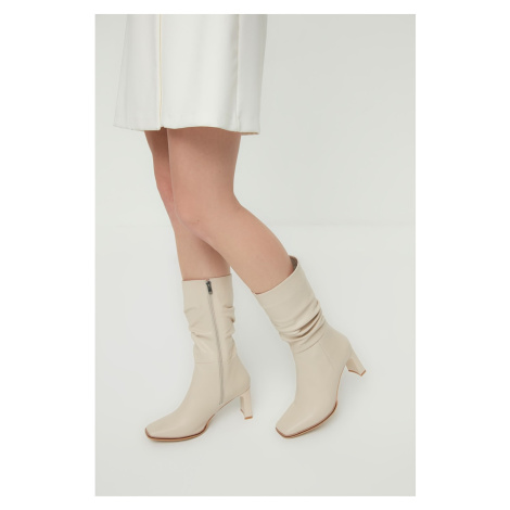 Trendyol Knee-High Boots - Beige - Block