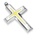 Kříž - stříbrný přívěsek se zlatým gravírovaním