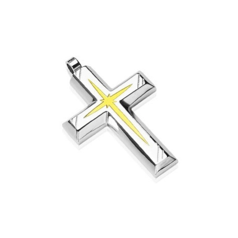 Kříž - stříbrný přívěsek se zlatým gravírovaním Šperky eshop