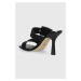 Kožené pantofle MICHAEL Michael Kors Colby dámské, černá barva, na podpatku, 40S4COHS1D